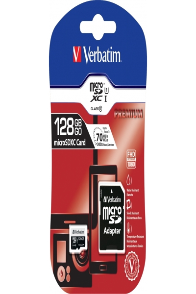 Verbatim Premium - Flash memory card (SD adapter included) - 44085
