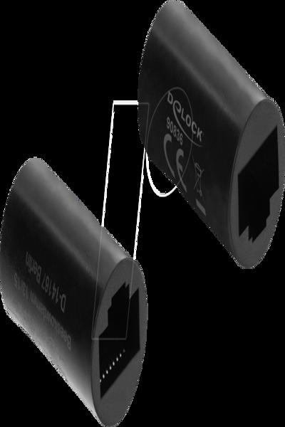 Delock Network Cable Connector RJ45 Coupling Socket Cat.6 Black - Network