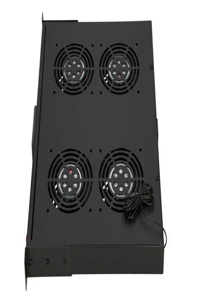 Extralink 1U 19" fan panel with 4 fans and thermostat - EX.14718