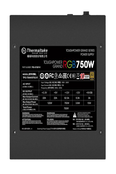 Thermaltake ToughPower Grand RGB 750W Guld - PS-TPG-0750FPCGEU-R