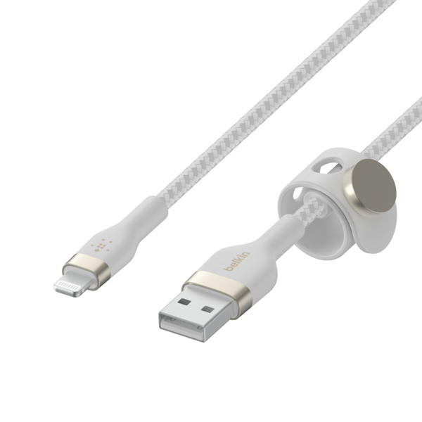 Belkin BOOST CHARGE USB-A to LTG Braided Silicon 3M White - Digital - CAA010BT3MWH