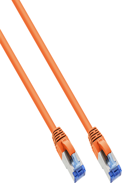 Câble patch en ligne S/FTP PiMF Cat.6A sans halogène 500 MHz orange 5 m