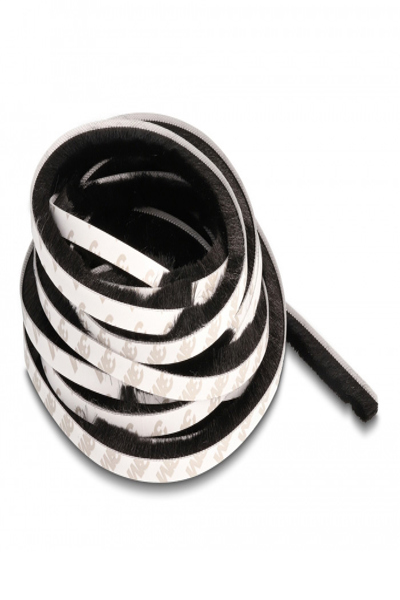 Delock Brush Strip self-adhesive 10 mm - length 5 m black, Door, Window, Black, Plastic, 5 m, 10 mm - 66894