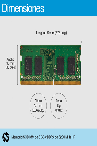 HP 8GB 3200 SODIMM Memory: DDR4 - 8C4X8AA