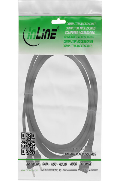 Câble d'alimentation InLine - CEE 7/7 droit / IEC C13 mâle 3 broches - noir - 3 m