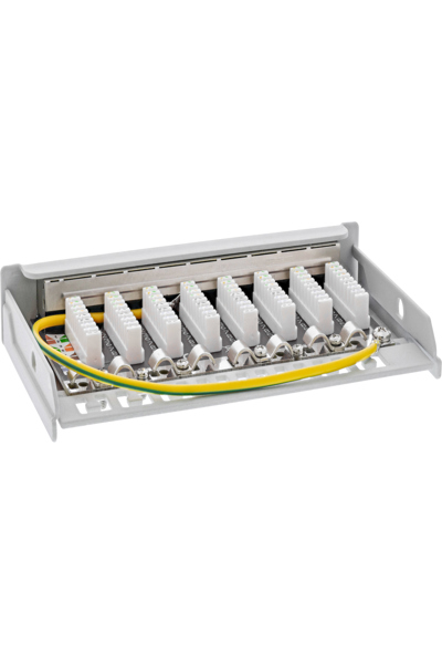 Panneau de brassage InLine Cat.6A 0,5U 8 ports - table/mur/rail - gris - protection contre la poussière