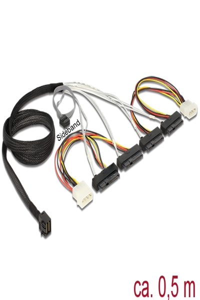 Delock SAS intern kabel - med sidband - 83390