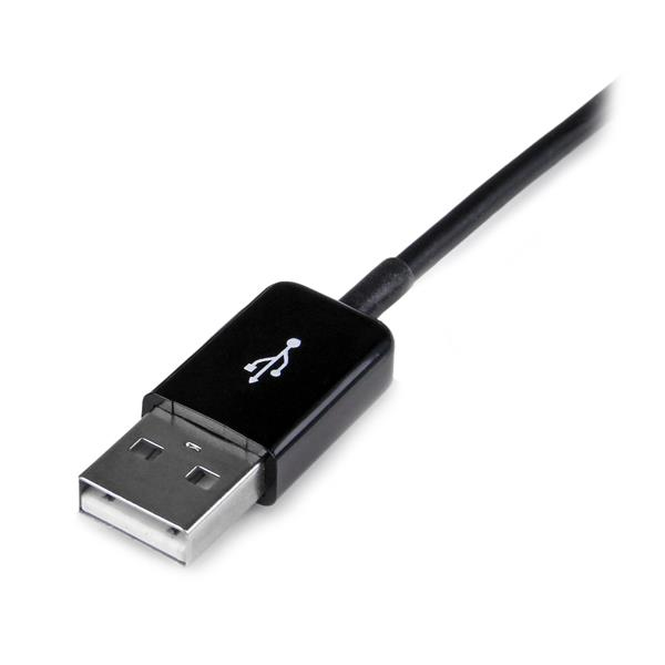 StarTech 3m Dock Connector to USB Cable for Samsung Galaxy Tab - Black - USB A - Samsung 30-pin - 3 m - Male - Male - USB2SDC3M