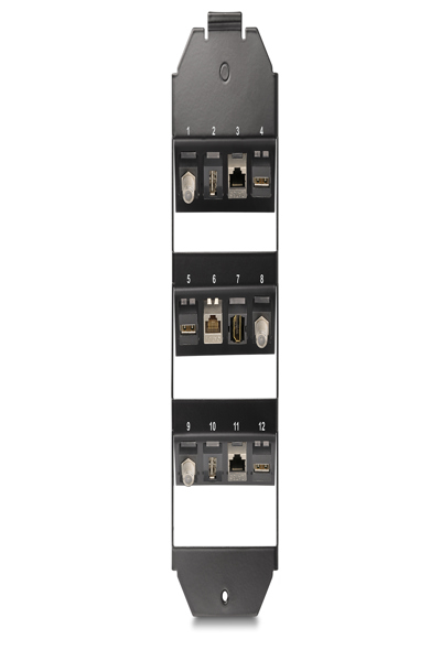 Delock Keystone Mounting 12 Port for floor tank, Metal, Black - 88063
