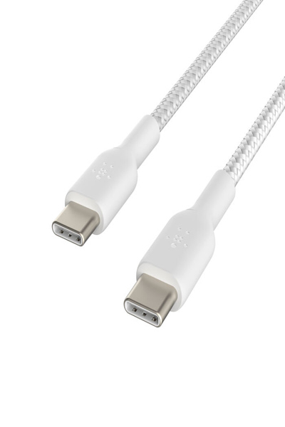 Belkin USB-C till flätad PVC-kabel 2m tvåpack - Digital anslutning - CAB004BT2MWH2PK