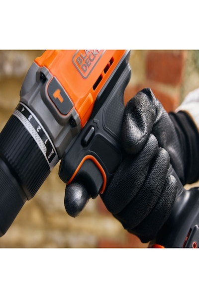 Black & Decker BCD383D1XC-QW, Pistol grip drill, Orange, 1.3 cm, Battery, 2 Ah, 18 V - BCD383D1XC-QW
