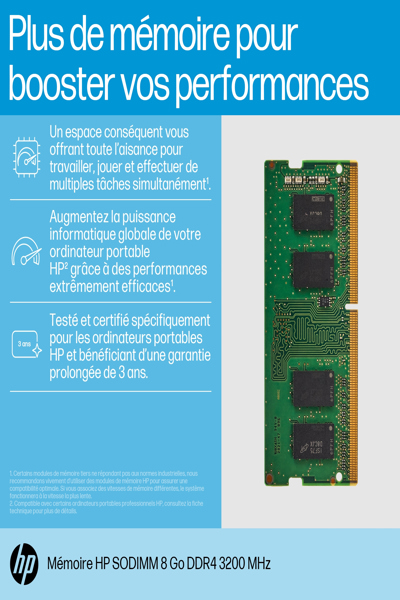 HP 8GB 3200 SODIMM Memory: DDR4 - 8C4X8AA