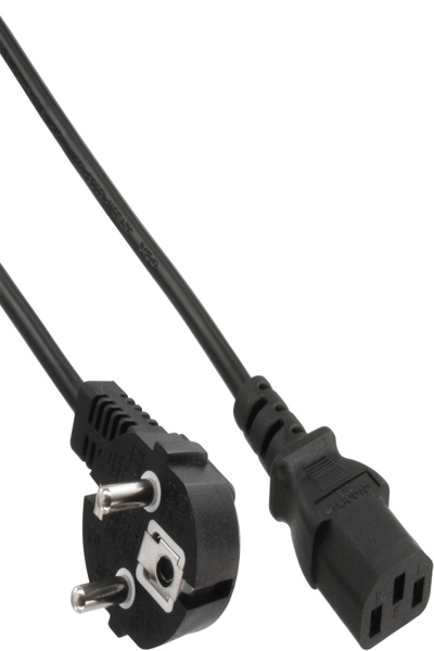 Câble d'alimentation InLine - CEE 7/7 coudé / IEC C13 mâle 3 broches - 1,8 m