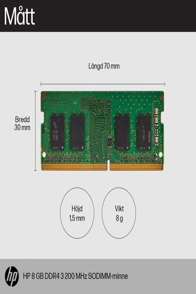 HP 8GB 3200 SODIMM Memory: DDR4 - 8C4X8AA