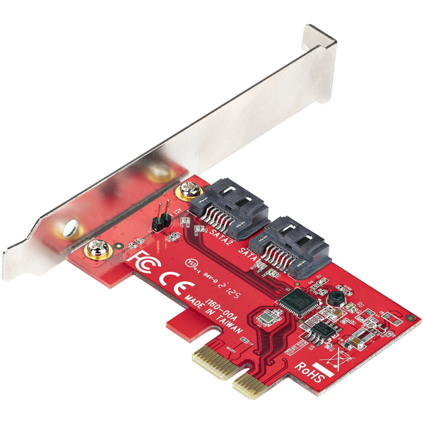 PCIe SATA controller card - 2 port SATA expansion card/controller - 6Gbit/s - full/half profile bezel - 2P6G-PCIE-SATA-CARD