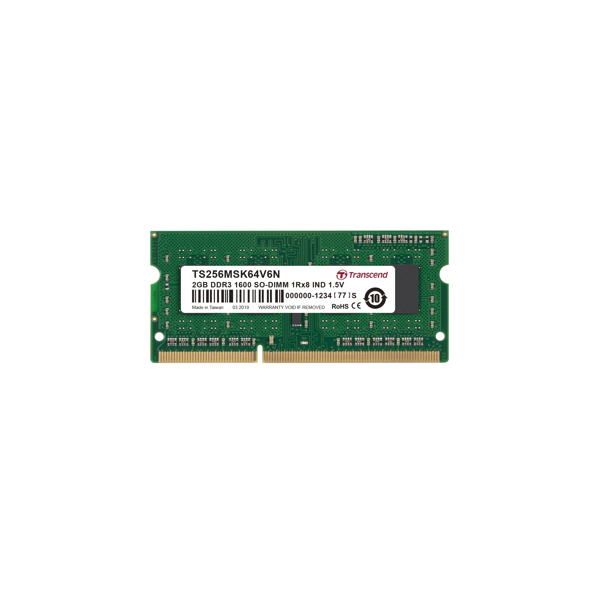 Transcend DDR3-1600 SO-DIMM 2GB - 2 GB - 1 x 8 GB - TS256MSK64V6N