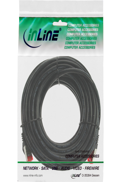 Câble de raccordement en ligne S/FTP PiMF Cat.6 250 MHz PVC cuivre noir 40 m
