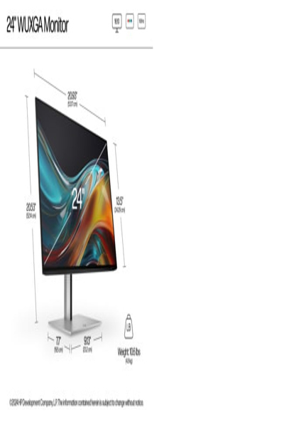 HP Series 7 Pro WUXGA Monitor: 24-inch (724pn), 61 cm - 8X534AT