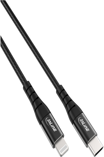 Câble InLine USB-C vers Lightning 1 m noir certifié MFi