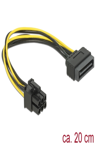 Delock Power cable - SATA power (M) to 6 pin PCIe power (M) - 82924