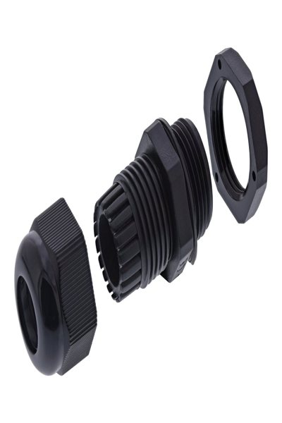 Presse-étoupe en ligne nylon IP68 3,5 - 6 mm noir 10 pièces.