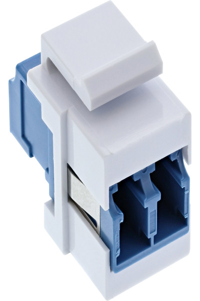 Adaptateur enfichable Keystone InLine FO blanc - duplex LC/LC - SM - manchon céramique, bleu
