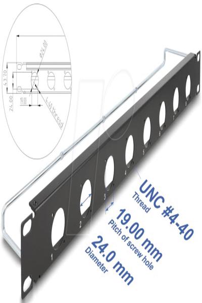 Panneau de brassage Delock (vierge) - Type D, serre-câble