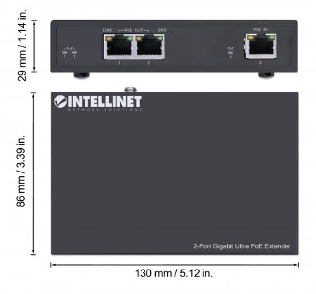IPE-2G60 2-portars Gigabit Ultra PoE-förlängare - 561600