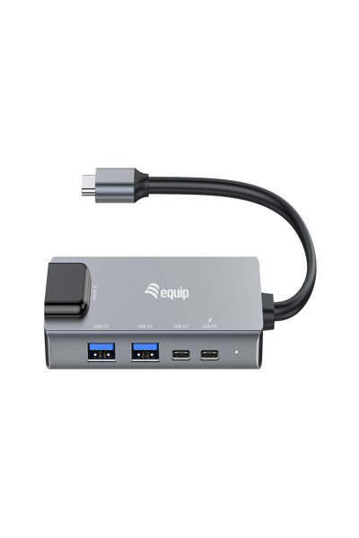 Adaptateur Equip USB-C -> RJ45 10/100/1000/2500 Mbit/s + USB 3.2 - Adaptateur - Numérique