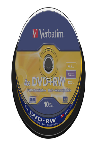 Verbatim 10 x DVD+RW - 4.7 GB (120min) 4x - 43488