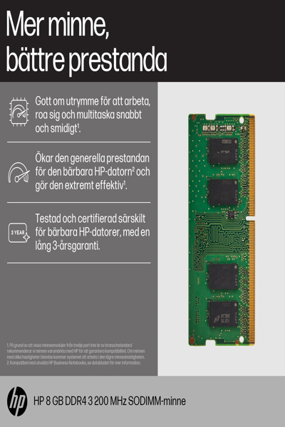 HP 8GB 3200 SODIMM Memory: DDR4 - 8C4X8AA