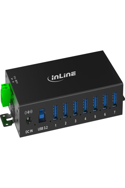 Buy INLINE USB 3.2 GEN.1 INDUSTRIAL HUB 7 PORT ALUMINIUM WITH POWER SUPPLY