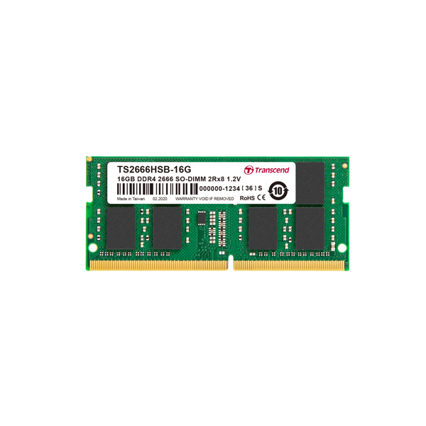 Transcend DDR4-2666 SO-DIMM 16GB - 16 GB - 2 x 8 GB - TS2666HSB-16G