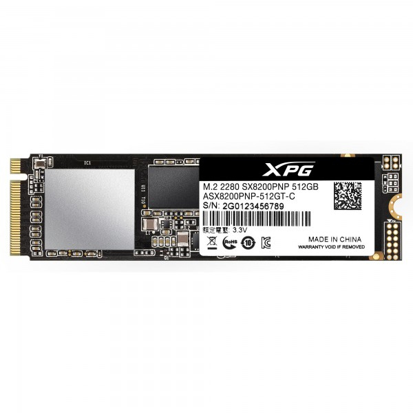 ADATA XPG SX8200 Pro 512GB M.2 PCIe 3.0 x4 NVMe SSD - ASX8200PNP-512GT-C