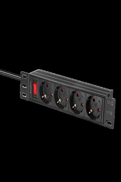 LogiLink 4-uttag Power Strip med Switch 25,3m - PDU4B01