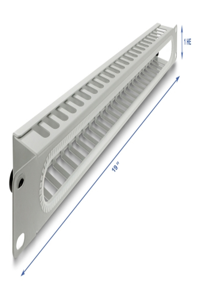 Delock 19" 1U Cable Management Panel with Opening Edge Protection - 67278