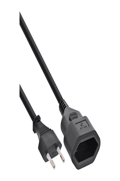 Rallonge d'alimentation InLine Euro Type C mâle/femelle - noir - 5 m