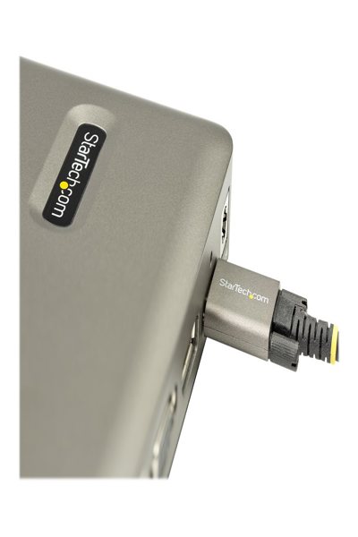 StarTech.com USB C-docka, USB-C till DisplayPort 4K 30Hz eller VGA, Mini USB-C-dockningsstation för bärbar dator med 65W strömförsörjning och genomströmningsladdning, 4-portars USB 3.1 Gen 1-hubb, GbE - DKM30CHDPDUE