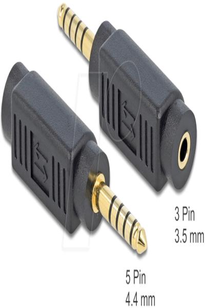 Delock Audio coupler - balanced stereo 4.4 mm male to mini jack female - 65994