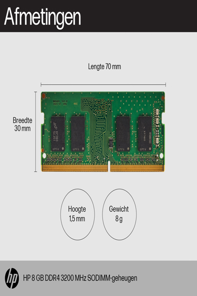 HP 8GB 3200 SODIMM Memory: DDR4 - 8C4X8AA