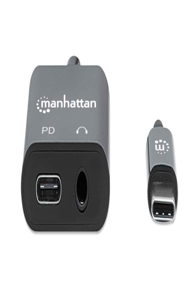 MANHATTAN USB-C TO HEADPHONE JACK (3.5MM) AND USB-C CABLE BLACK