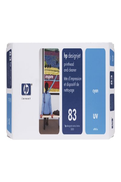 HP 83 Cyan DesignJet UV Printhead: With Printhead Cleaner - C4961A