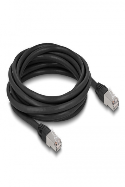 Delock RJ45 Network Cable Cat.6A S/FTP PE Outdoor 5 m black - 5 m - Cat6a - S/FTP (S-STP) - RJ-45 - RJ-45 - Black - 80129
