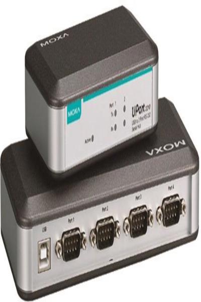 Moxa 4 port USB-to-Serial Converter RS-232 - Fiber Optic - 480 Mbps