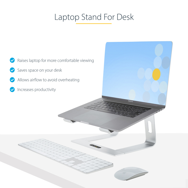 Laptop Stand for Desk, 5kg/11lb, Aluminum, Silver, Ergonomic (LAPTOP-STAND-SI... - LAPTOP-STAND-SILVER