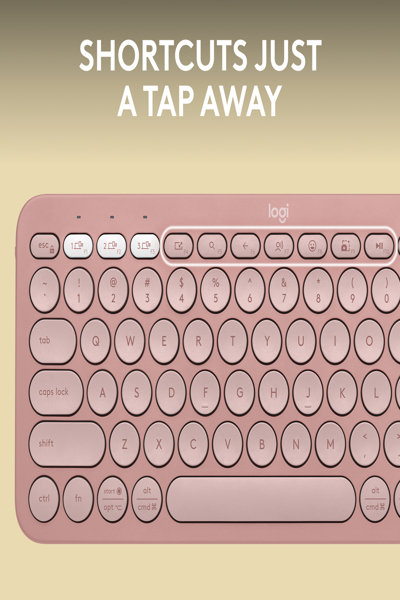 Logitech Pebble Keys 2 K380s - Mini - Wireless - RF Wireless + Bluetooth - Scissor key switch - AZERTY - Pink - 920-011805