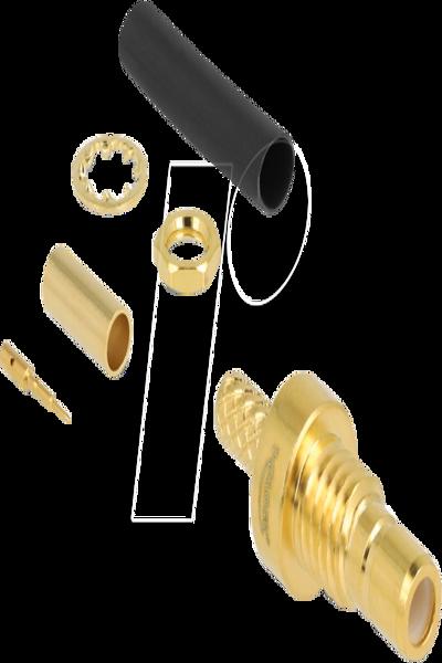 Delock SMB socket for crimping RG-174 RG-316 with matching heat shrink tubing - 91787