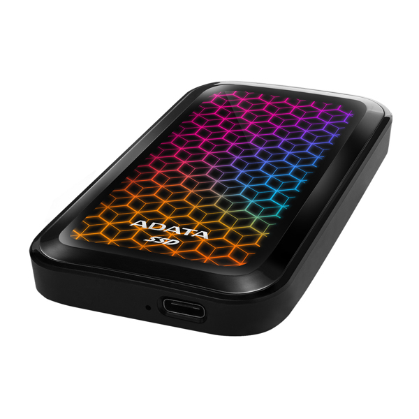 ADATA SE770G 1TB extern RGB SSD, USB 3.2 Gen 2, bärbar - ASE770G-1TU32G2-CBK