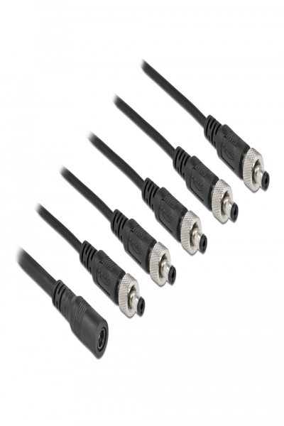 Delock Strömfördelare - DC-hona 5,5 x 2,1 mm (hona) till DC-hona 5,5 x 2,1 mm (hane) skruvbar - 86590