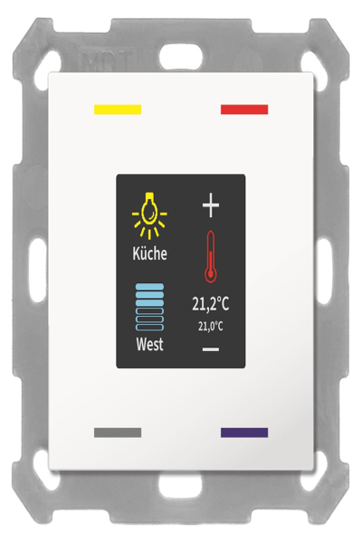 MDT BE-TAS55T4.01 bouton Smart 55 4 voies avec écran couleur et capteur de température